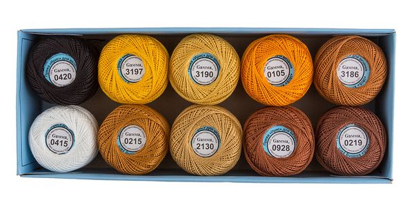 Пряжа нитки Ирис ассорти / уп.10 мот. по 10 г, 82 м, 12, Gamma