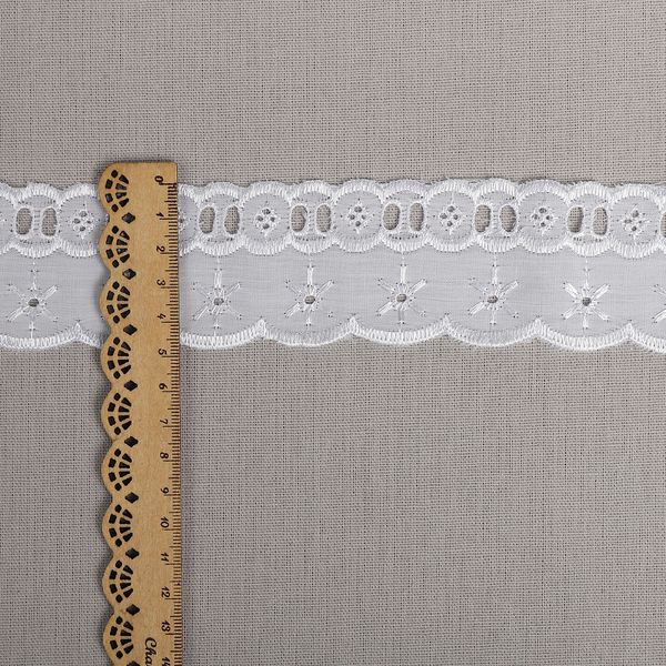 Кружево шитьё 50 мм, ТСВ-20S15, цв.001 белый, уп.2.5м, Kruzhevo