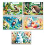 Альбом для рисования 100 г/м², A4 29.5х20.2 см, 32 л. на скобе 5 шт, 01703 Лесные истории, Светоч А256