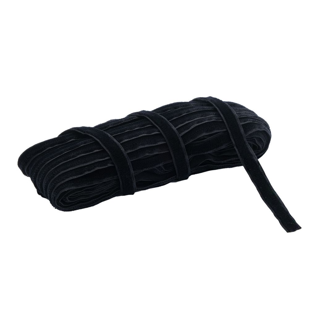 Лента бархатная (тесьма) 10.0 мм / 10±0.5 метров, рис. 8508, цв.20 черный