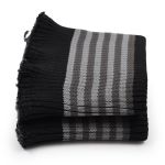 Манжеты трикотажные 8.0х9.0 см, 1 пара, средней плотности, 18 кл, 2х1, цв. черн/с серыми полосками