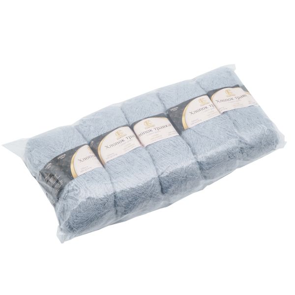 Пряжа Камтекс Хлопок Травка / уп.5 мот. по 100 г, 220 м, 008 серебристый