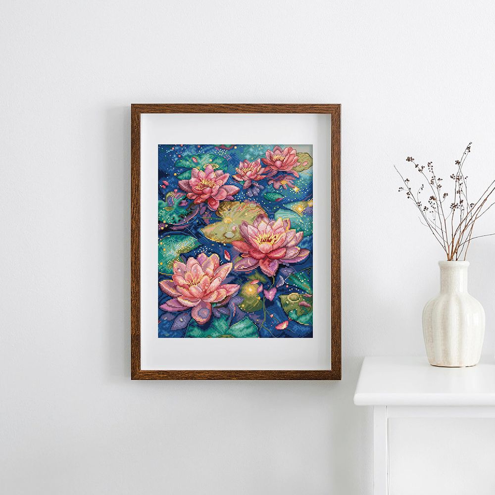 Набор для вышивания нитками LetiStitch L9910, Водяная лилия 23х29см