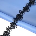 Кружево гипюр (плетёное) 30 мм / 13.7 метров, черный, 3AR1419