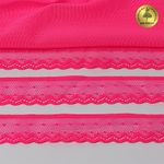 Кружево эластичное (стрейч) 25 мм, 8028, цв.A1402 розовый неон уп.50м, Kruzhevo