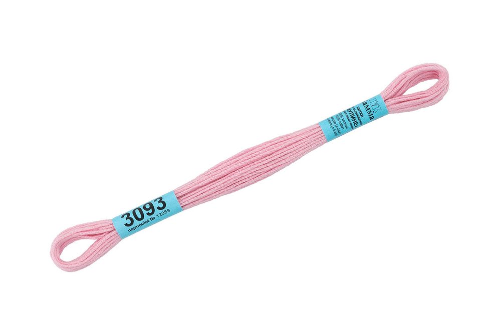 Мулине Gamma 100% хлопок, цв.3093 розово-сиреневый, 24 мотка по 8 метров