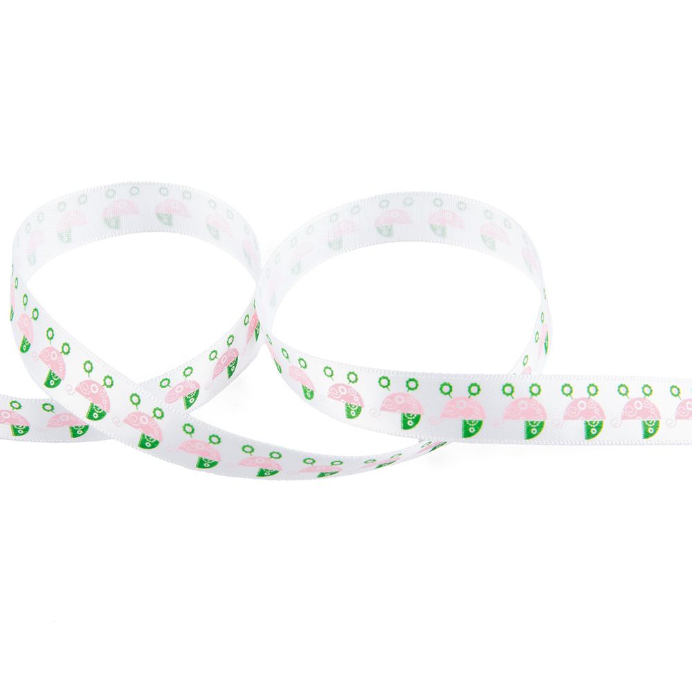 Лента атласная с рисунком 12.0 мм / 22.8 метров, G1/001 дет. коляска/белый, Gamma ALP-122