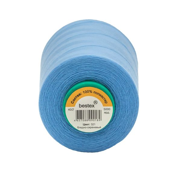Нитки универсальные Bestex 40/2, 4570 м (5000 ярд) / 1 кат., 321 лазурно-голубой