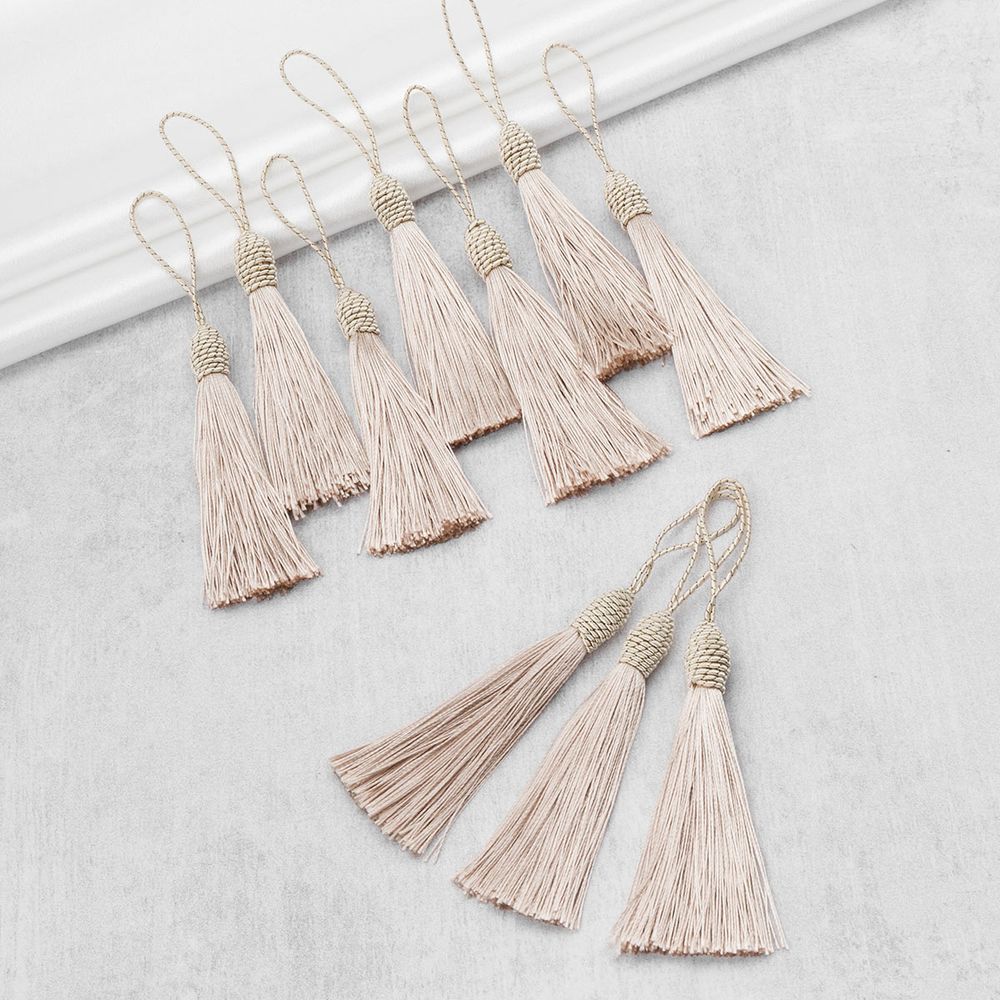 Кисть шторная l=10 см, полиэстер, 10 шт, 51 молочный, CL-033