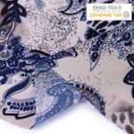 Дублерин эластичный точечный 50 г/м², 150 см / рул. 50 метров, серо-синий (растительный орнамент), G-92eht Gamma