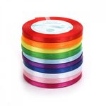Лента атласная 1-сторонняя 6.0 мм / 10 шт по 22.5±1 метра, набор Радужный, Magic4Hobby