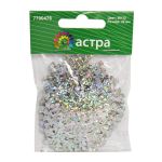 Пайетки фигурные снежинки, 24 мм, упак. 10 гр, Астра, 50112 серебро голограмма, уп.10 шт