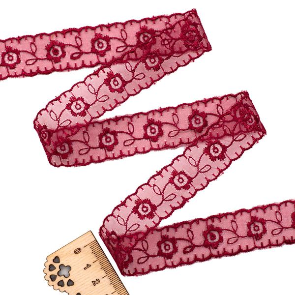 Кружево капроновое 22 мм / 6.8 м, (±4 см) 0574-1003, A574 бордо