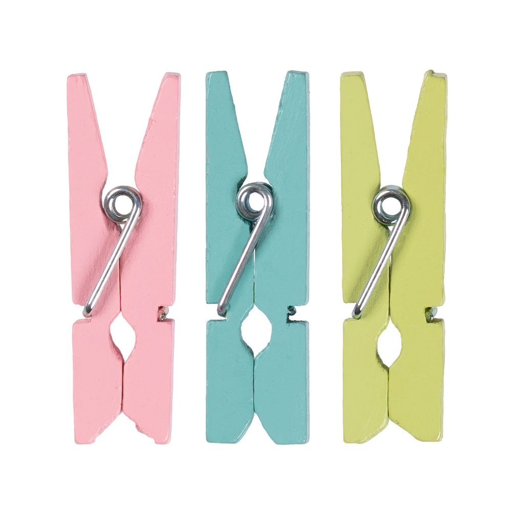 Прищепки декоративные 3.5 см, 60 шт, 05 Утро (розовый, салатовый, голубой), Mr.Painter DKN-05