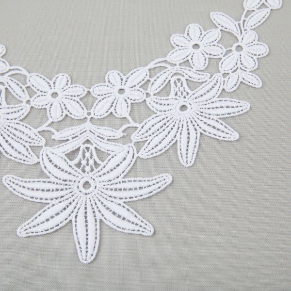 Пришивная кружевная вставка 170 мм, гипюр, 10 шт, Турция, белый, Gamma GIC-23-01