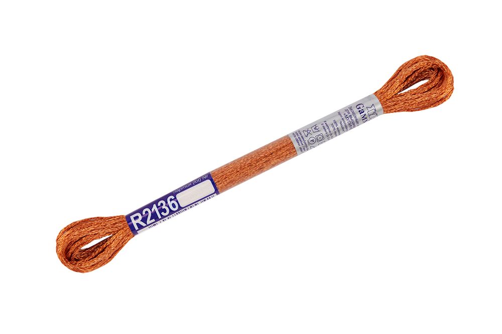 Мулине Gamma вискоза 100%, цв.R2136 т.морковный, 12 мотков по 8 метров