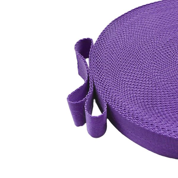 Стропа (ременная лента) 25 мм / 25 метров, толщ. 1.0 мм, [15.1 г/пог.м], 100% п/п, 19 фиолетовый