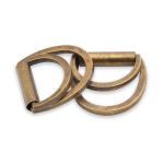 Полукольцо двойное металл внутр. 15 мм (внешн. 22х22 мм), 2 шт, металл, бронза, MT-1852