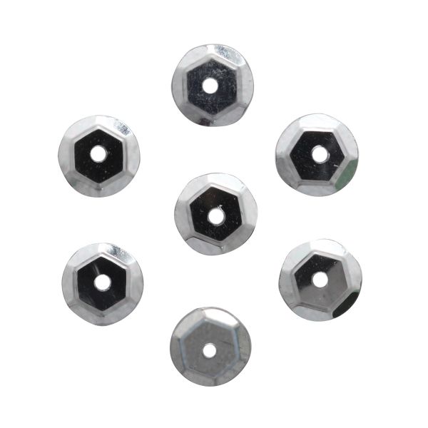 Пайетки граненые 6 мм, упак. 10 гр, Астра, M18 темное серебро, уп.10 шт