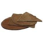 Набор заплаток пришивных из замши, круг, квадрат, треугольник, овал 8см, с перфорацией, 4 шт (32 кэмел), 59743