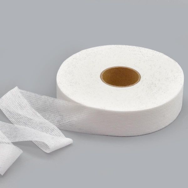 Лента клеевая нитепрошивная по долевой 30 мм / 100 метров, белый, LND-30