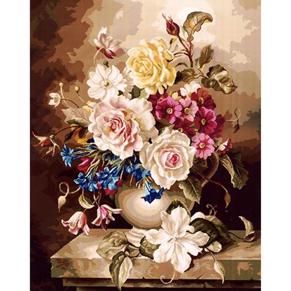 Набор для вышивания нитками Нитекс, Букет 56х71см