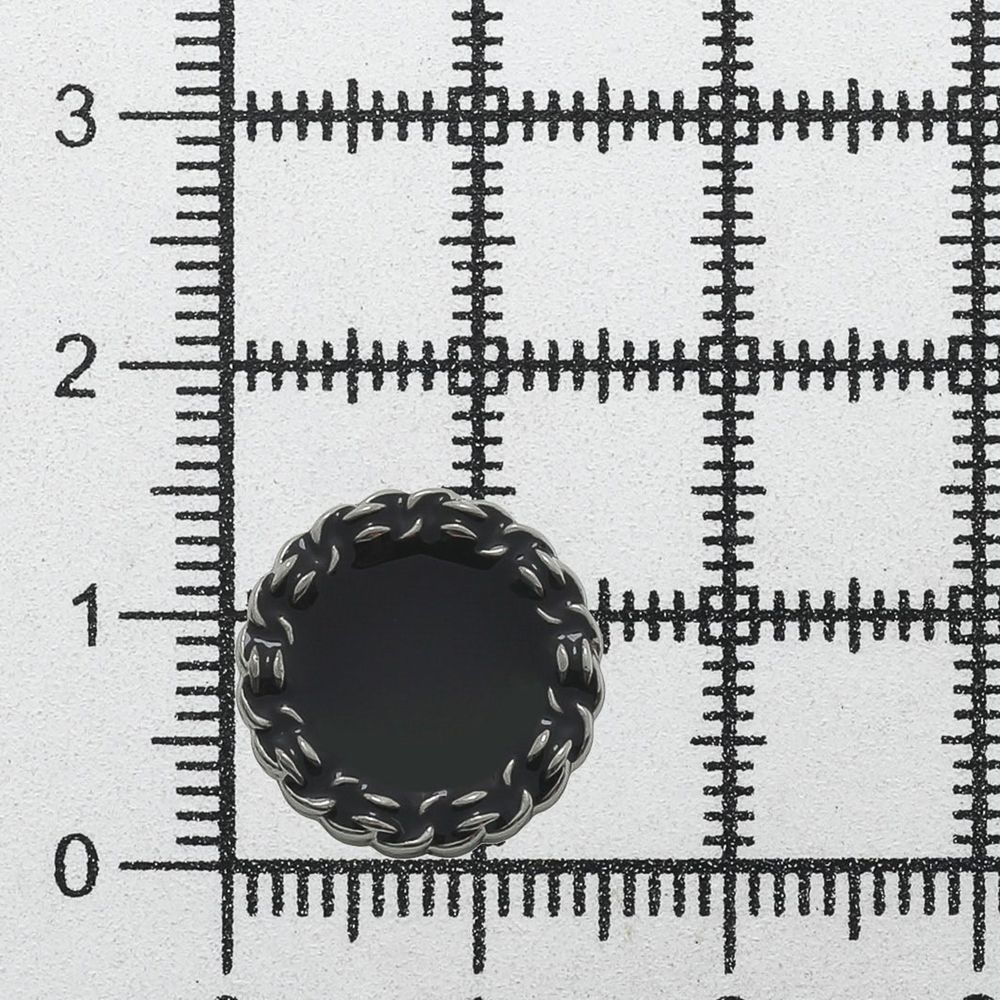 Пуговицы на ножке 24L=15 мм, металл, S.Black (серебро-черный), 10 шт, MP05
