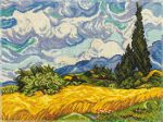 Алмазная (кристальная) мозаика Фрея, Пшеничное поле с кипарисами, Винсент ван Гог, 40х30 см