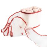 Лента капроновая для бантов 75 мм, / 25 метров, с метал. кромкой, белый/ красный, Gamma С 3502 с метал. кромкой