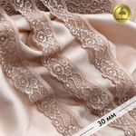 Кружево эластичное (стрейч) 30 мм, L839, цв.S098 капучино уп.50м, Kruzhevo
