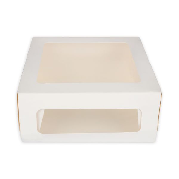 Кондитерская коробка для торта с 2 окнами 22х22х10 см, S-Chief BFC-011