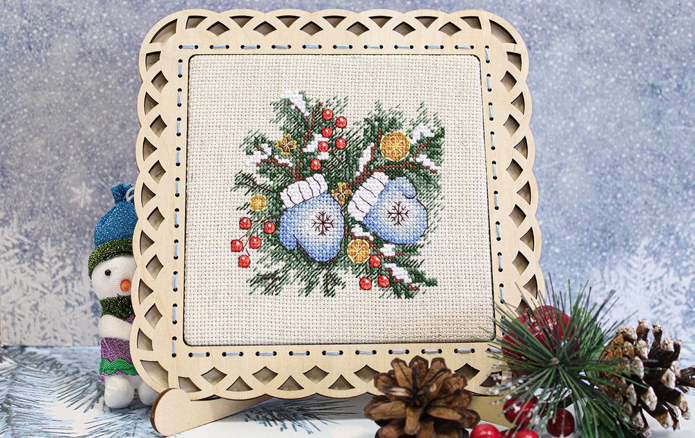 Набор для вышивания нитками МП Студия (Жар-птица), Теплые рукавички 10х11 см