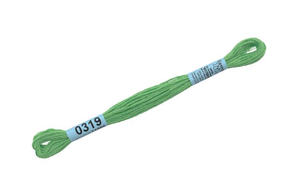 Мулине Gamma 100% хлопок, цв.0319 яр-зеленый, 24 мотка по 8 метров