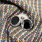 Пуговицы на ножке металлические 24L=15мм, С-MP33 цв.серебро/черный, 5 шт