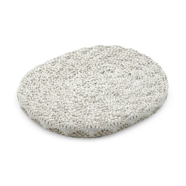 Кружево вязаное (тесьма) хлопковое 28 мм / 25 метров, рис.28.01.021 (лен/белый) С3749Г17