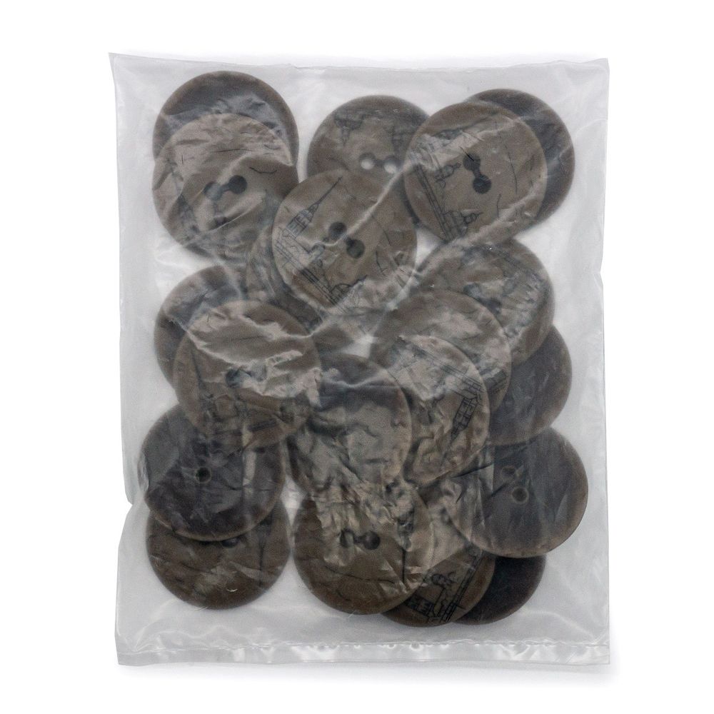Пуговицы 2 прокола (3.02-1267-45)"Санкт-Петербург" (кора), 20 шт
