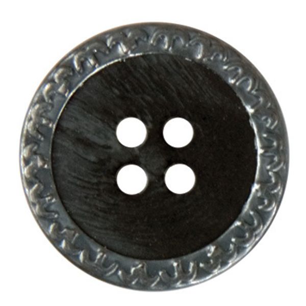 Пуговицы 4 прокола костюмные 15 мм, 24 шт, А008 черный, Gamma VX 0029