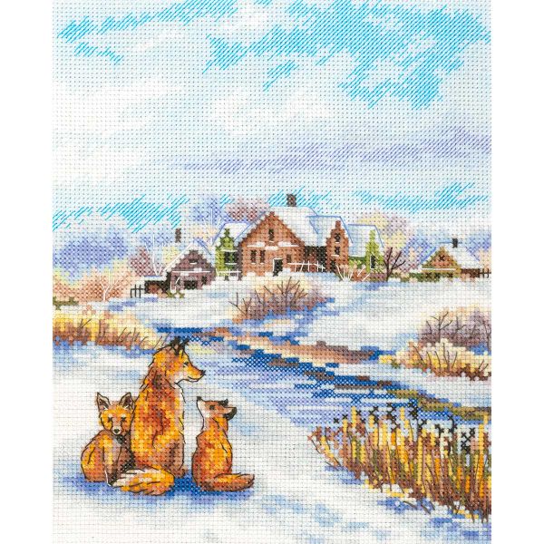 Набор для вышивания нитками МП Студия, Рыжее семейство 20х16см