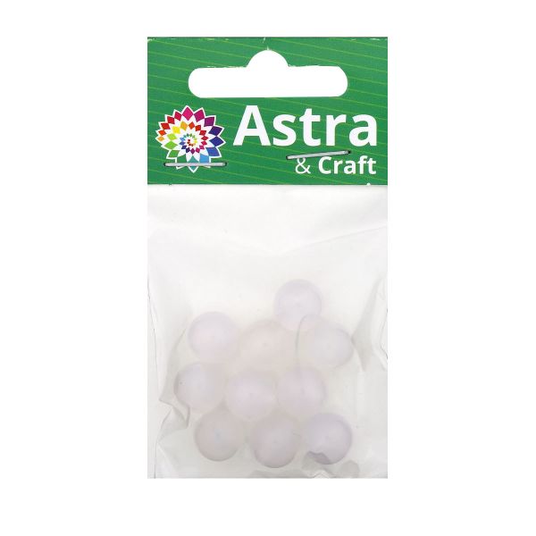 Бусины натуральный камень белый агат 10 мм, 10 шт в упак, Астра