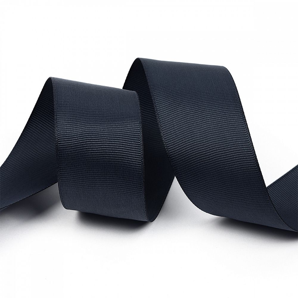 Лента репсовая (в рубчик) 38.0 мм, 372 черно-синий уп. 27,4м