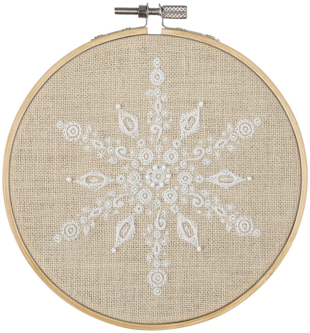 Набор для вышивания нитками Panna, Снежинка, 12.5х12.5 см