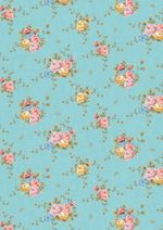 Ткань для пэчворка Peppy Версальские сады, рулон 112 см / 5 метров, ВС-02 голубой, Peppy
