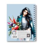 Тетрадь общая с твердой обложкой, матовая ламинация A5 80 л. на гребне 65 г/м², белизна 100% 4 шт клетка, 01568 Весенняя романтика, Светоч Т214