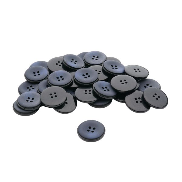 Пуговицы 4 прокола 44L=28 мм, пластик (имитация рога), col.E темно-синий, 36 шт, CN2812