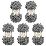 Пряжа Alize (Ализе) Puffy / уп.5 мот. по 100 г, 9м, 53 серый графит