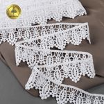 Кружево гипюр (плетёное) 40 мм, матовая нить, цв.01 белый уп.13,71м, Kruzhevo