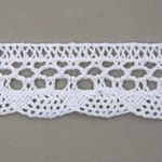 Кружево вязаное (тесьма) хлопковое 20 мм / 25м одностор. (белый)