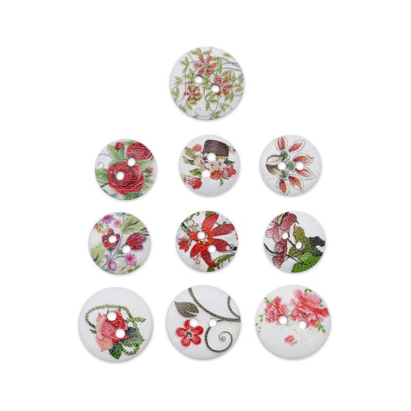 Украшения декоративные пуговицы деревянные Цветочки-лепесточки №3, 15-18 мм, 100 шт