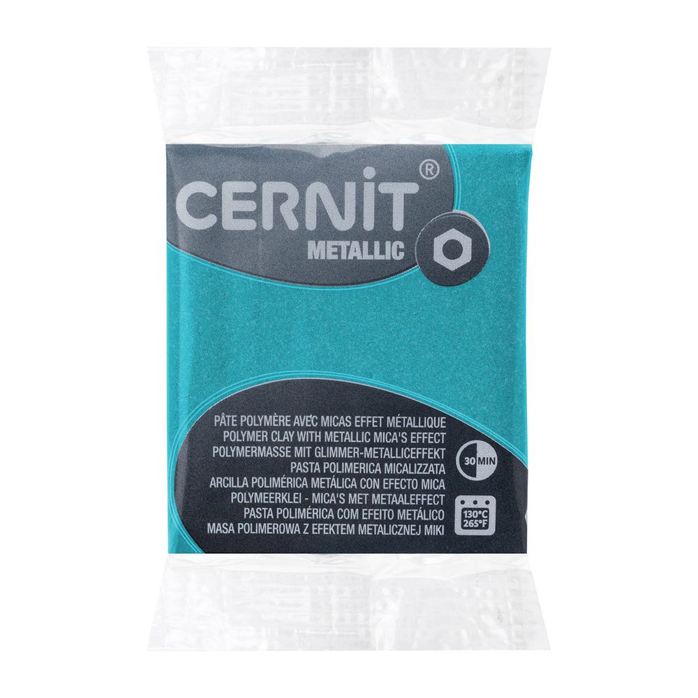Полимерная глина запекаемая Cernit Metallic, 56 г, 676 бирюзовый