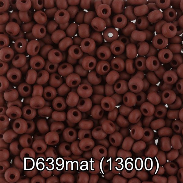 Бисер Gamma 10/0 (2.3 мм), 50 г, D639mat коричневый мат, 13600, круглый 4